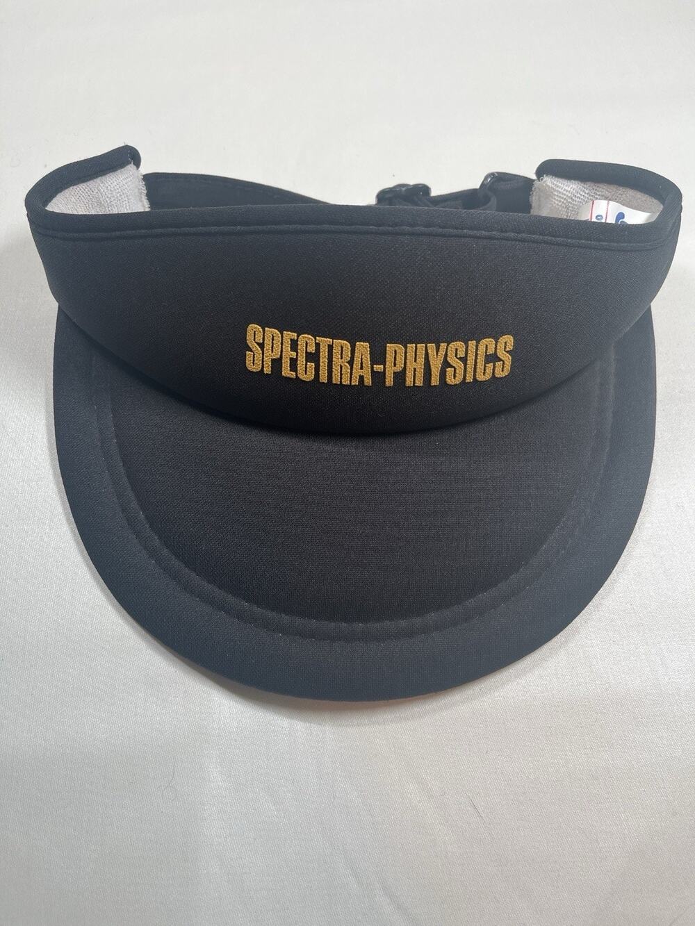 Vintage Spectra-Physics Visor OTTO Cap Black Gold Embroidered Laser Tech OSFA